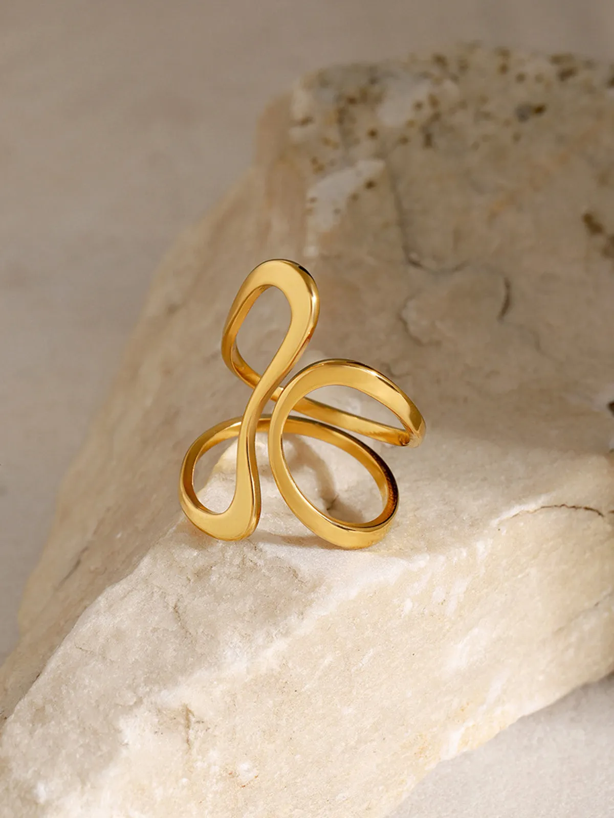 1pc Irregular Golden Whirl Open Ring sold by COMMENSE product image thumbnail 2