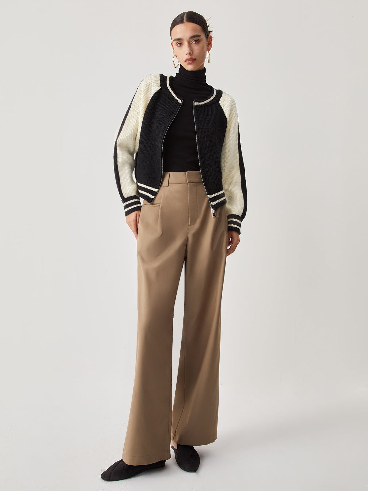 Double Zip Panel Cardigan sold by COMMENSE product image thumbnail 5