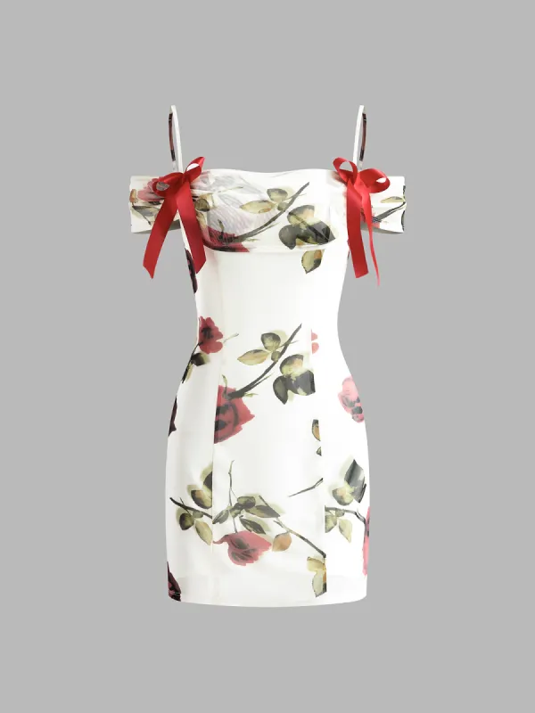 Floral Printed Tulle Cami Dress made by COMMENSE