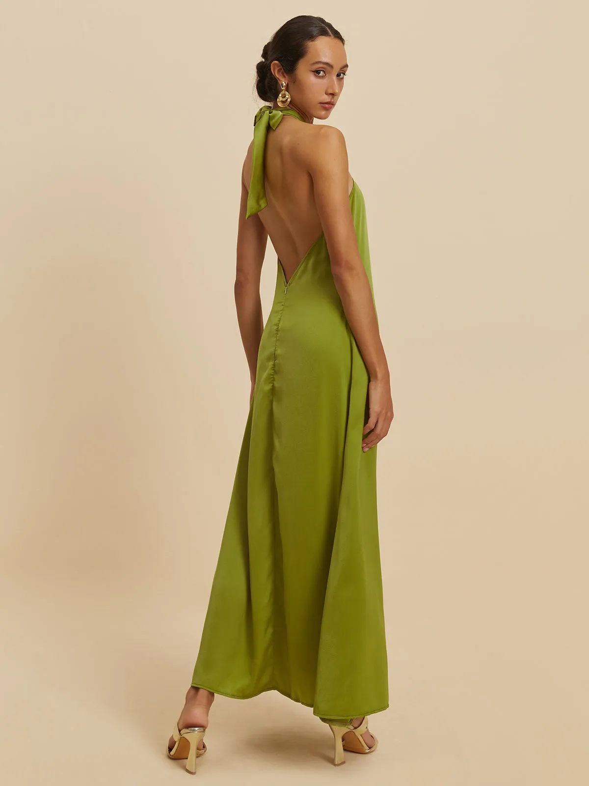 Backless Halter Long Dress sold by COMMENSE