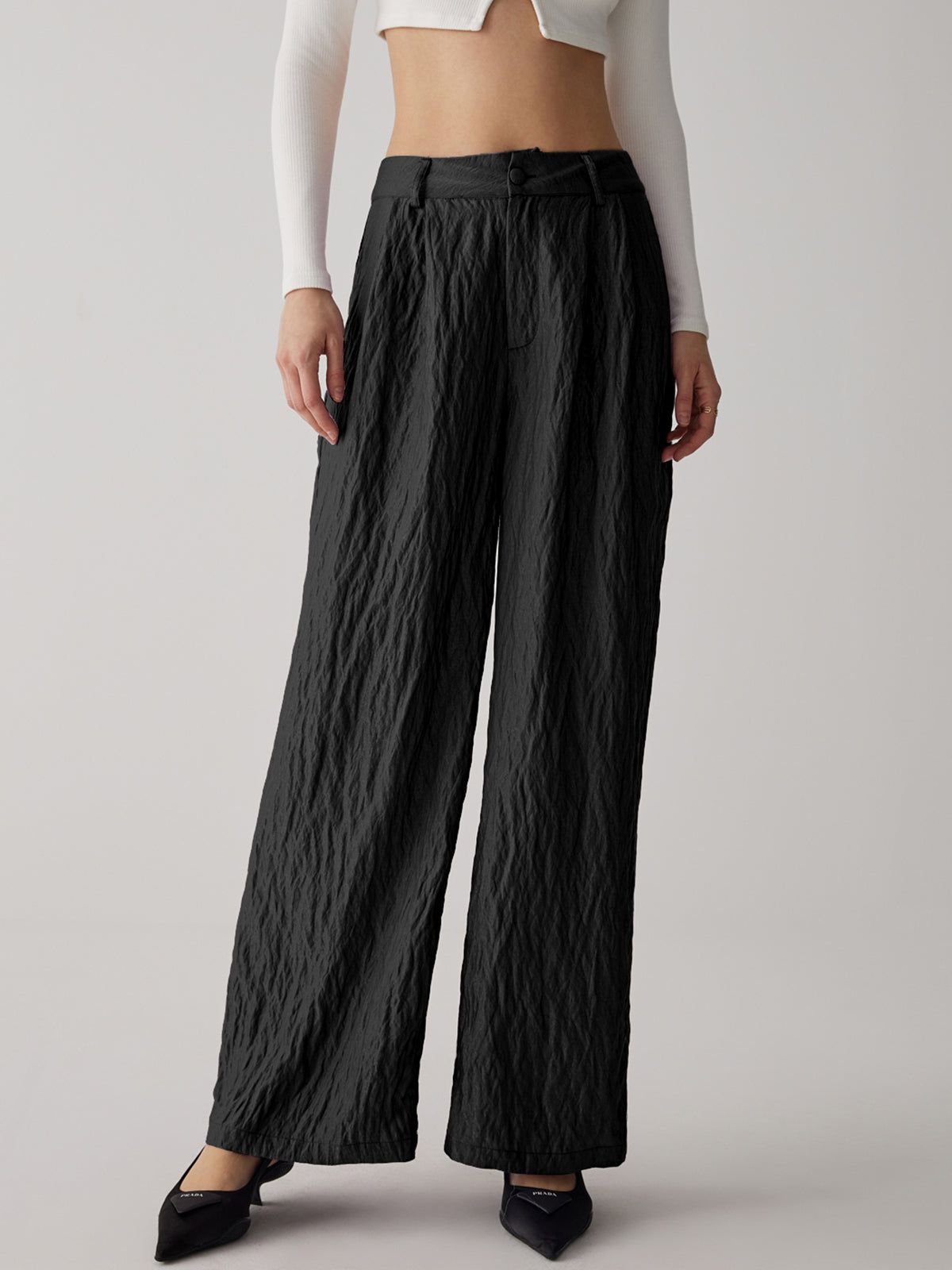 Pleated Wide Leg Pants sold by COMMENSE