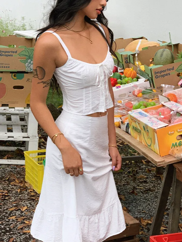 Cowgirl Aesthetics Corset Two Piece Skirt Set made by COMMENSE