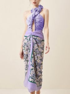 Floral Beach Cover Up Wrap Skirt sold by COMMENSE