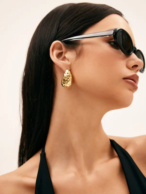 Teardrop Drop Stud Earrings sold by COMMENSE