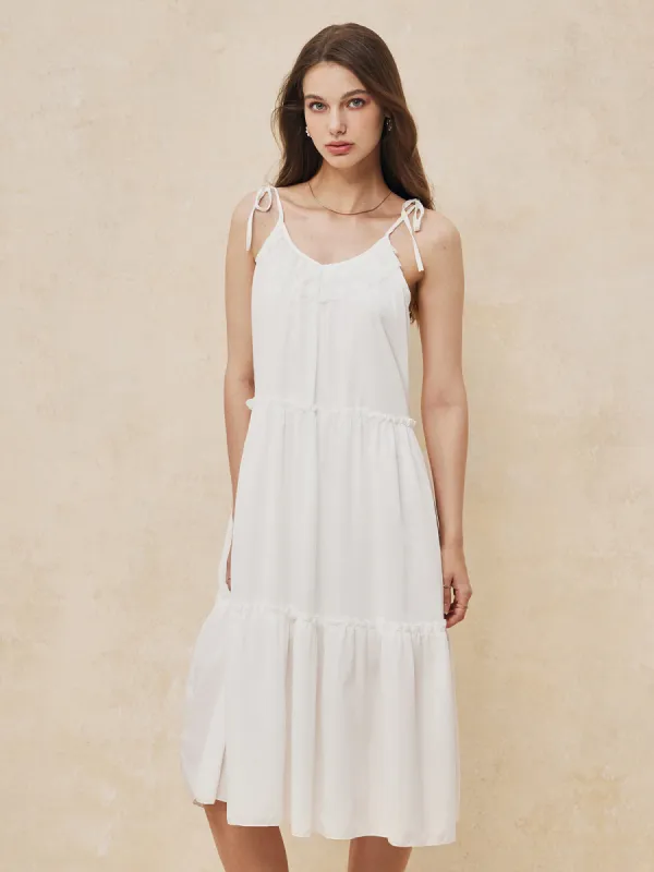 Sexy Knotted Backless Midi Dress made by COMMENSE