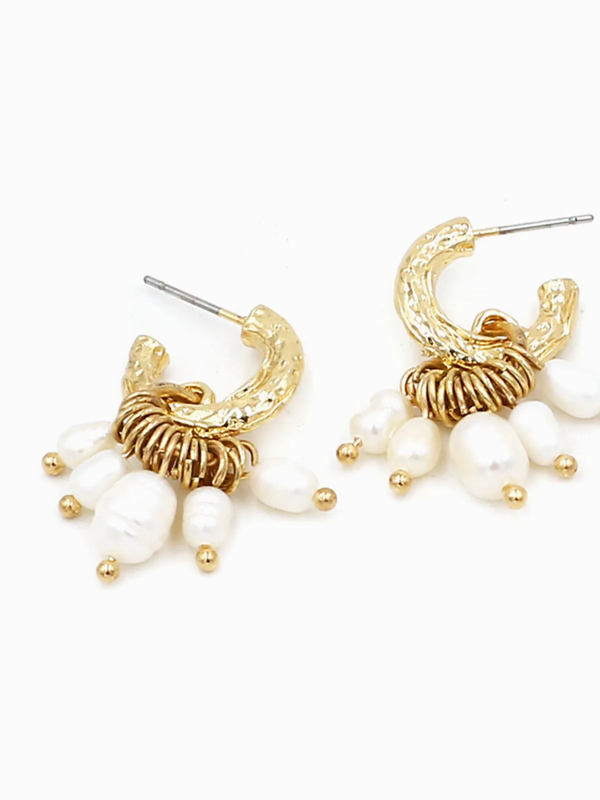 Stylish Metal Pearl Tassel Earrings sold by COMMENSE product image thumbnail 2