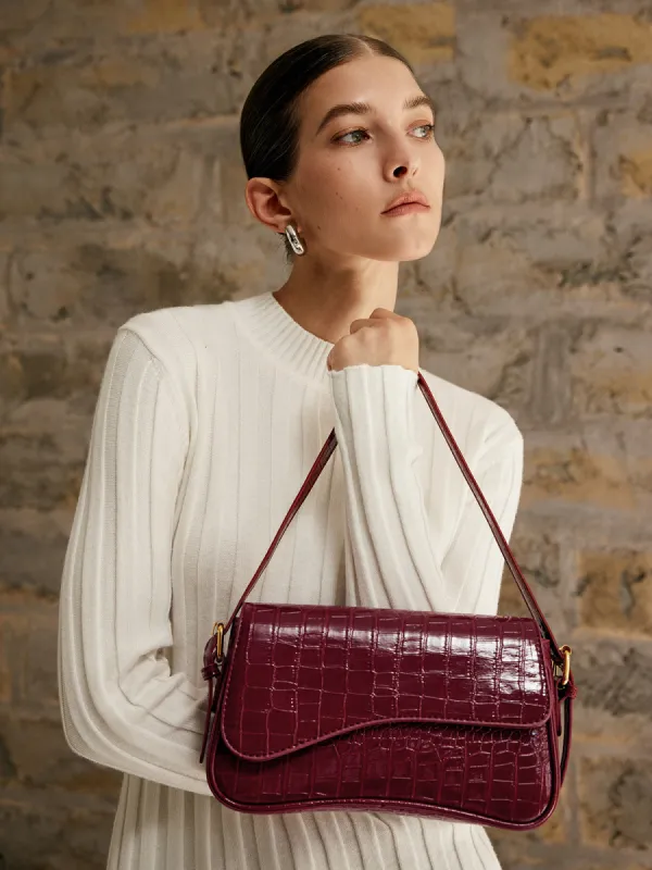 Buckle Checkered Small Armpit Bag sold by COMMENSE