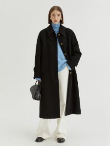 Lapel Collar Long Wool Coat sold by COMMENSE