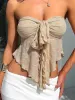 Asymmetrical Knotted Tube Top sold by COMMENSE