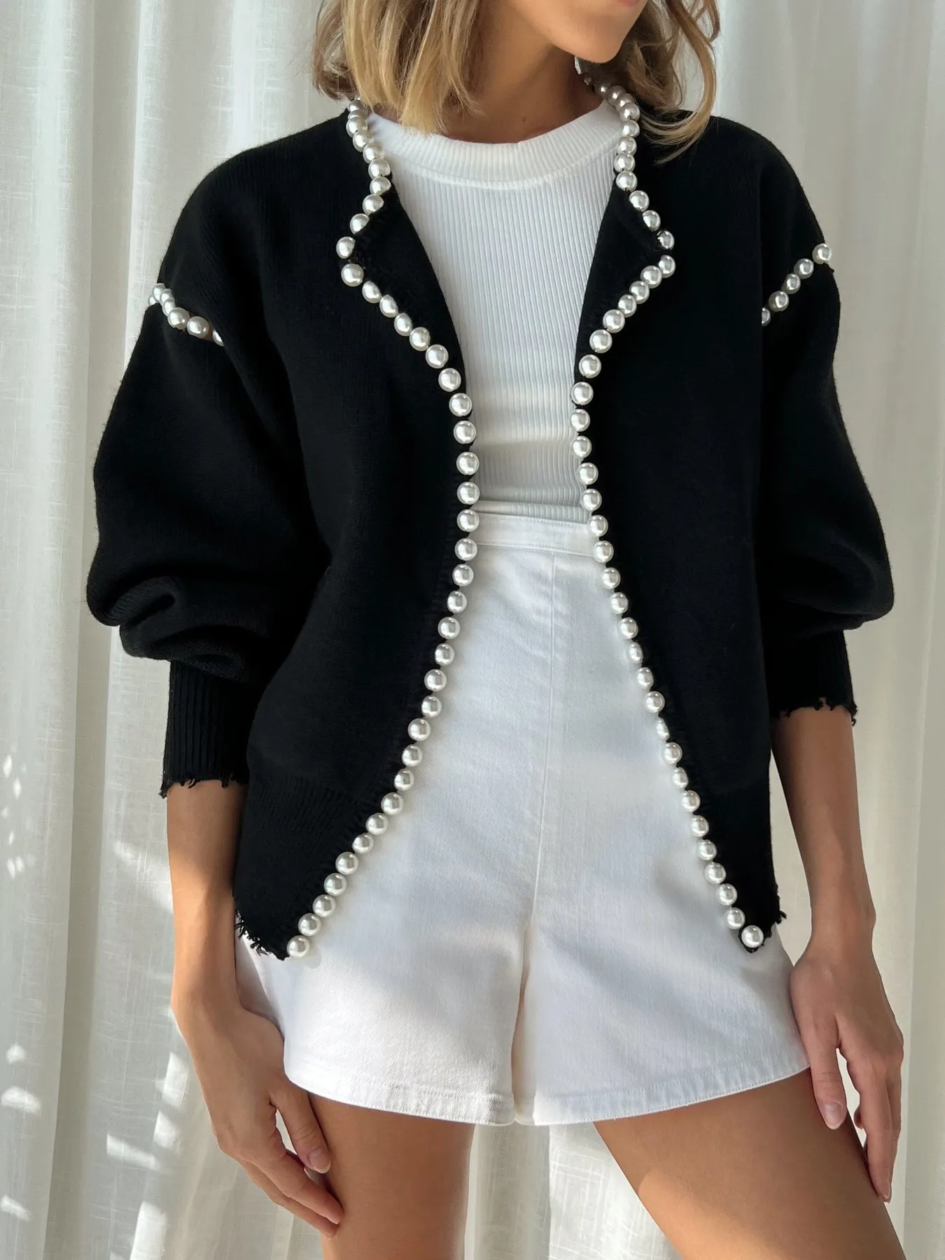 Vintage Pearl Edge Cardigan sold by COMMENSE product image thumbnail 5