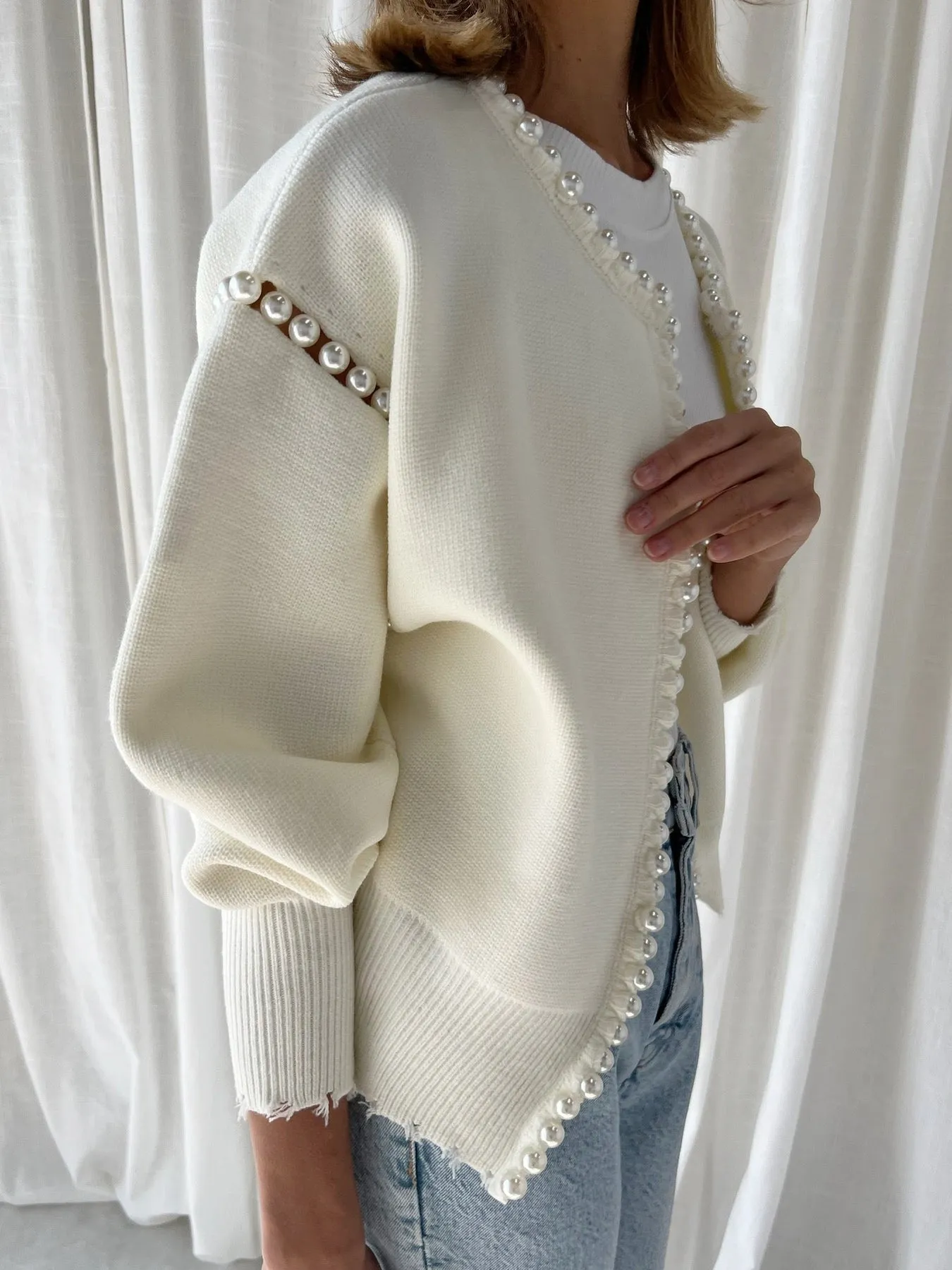 Vintage Pearl Edge Cardigan sold by COMMENSE product image thumbnail 3