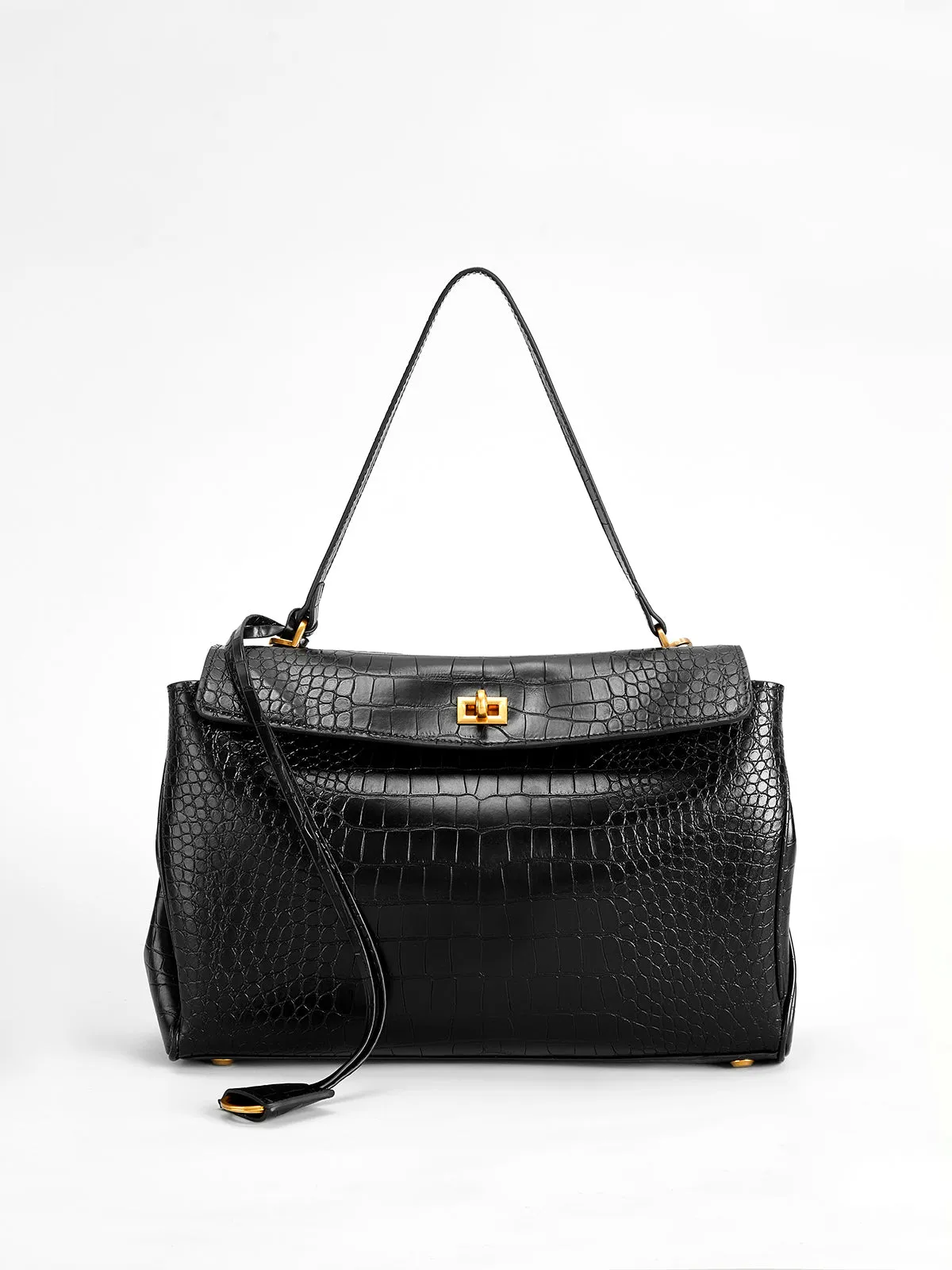 Crocodile Embossed Large Handbag sold by COMMENSE