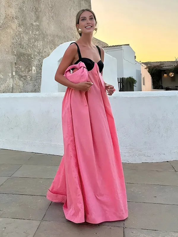 Bra-Splicing Halter Strap Long Dress sold by COMMENSE