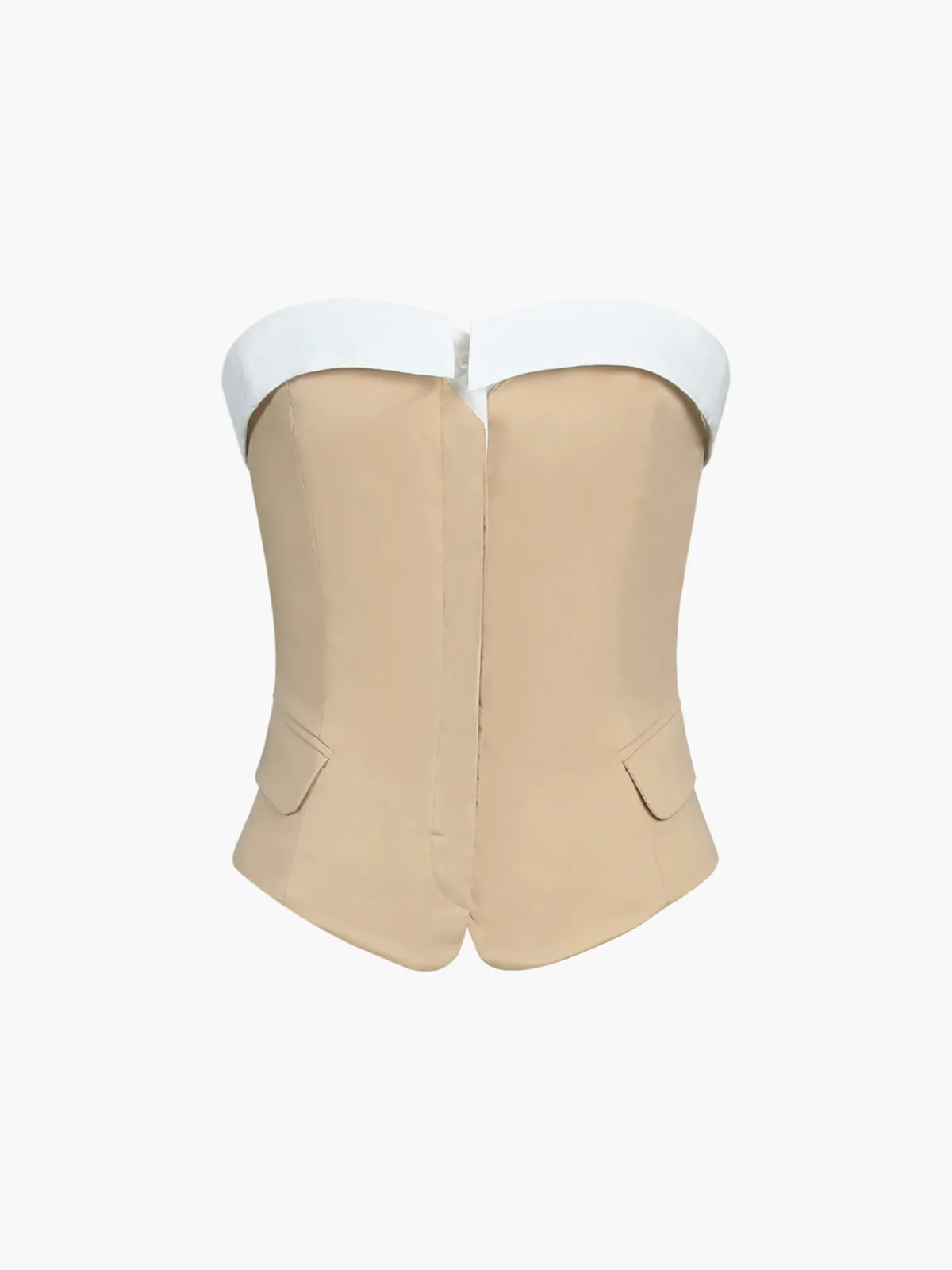 Contrast Trim Patchwork Tube Top sold by COMMENSE product image thumbnail 2