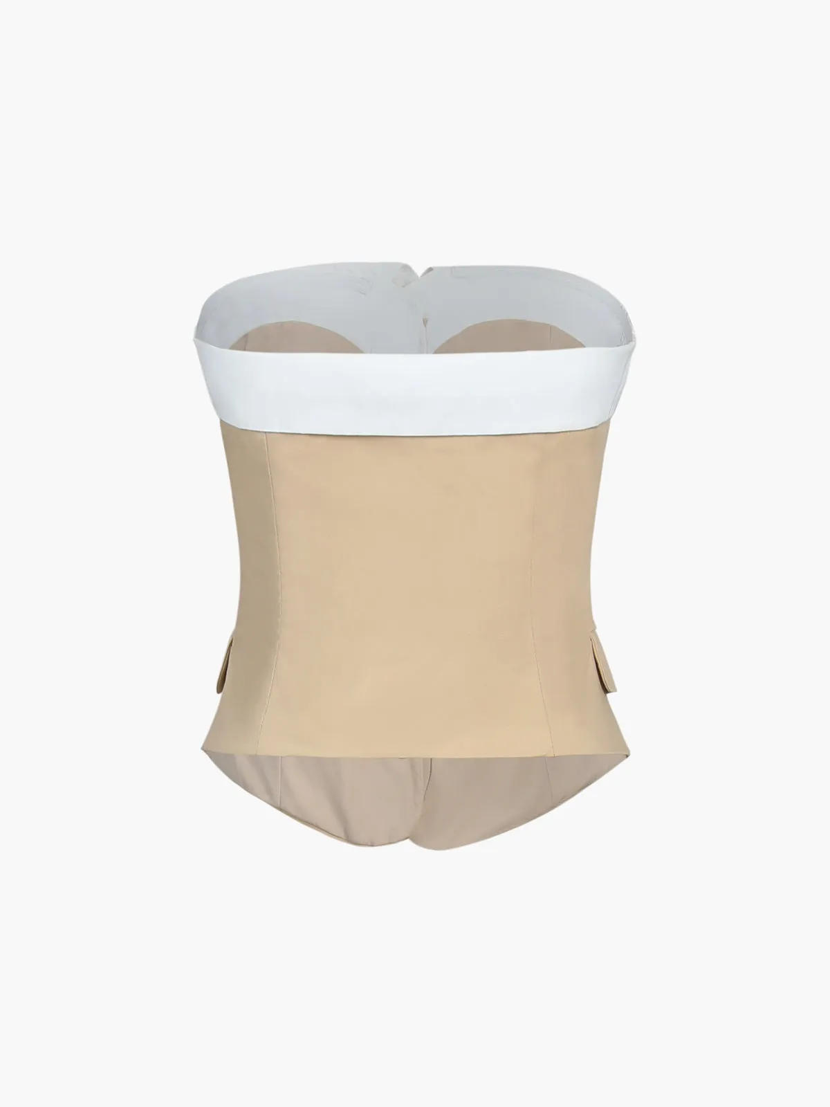 Contrast Trim Patchwork Tube Top sold by COMMENSE product image thumbnail 3