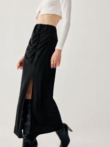 Pleated Slit Long Skirt sold by COMMENSE