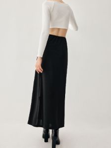 Pleated Slit Long Skirt sold by COMMENSE