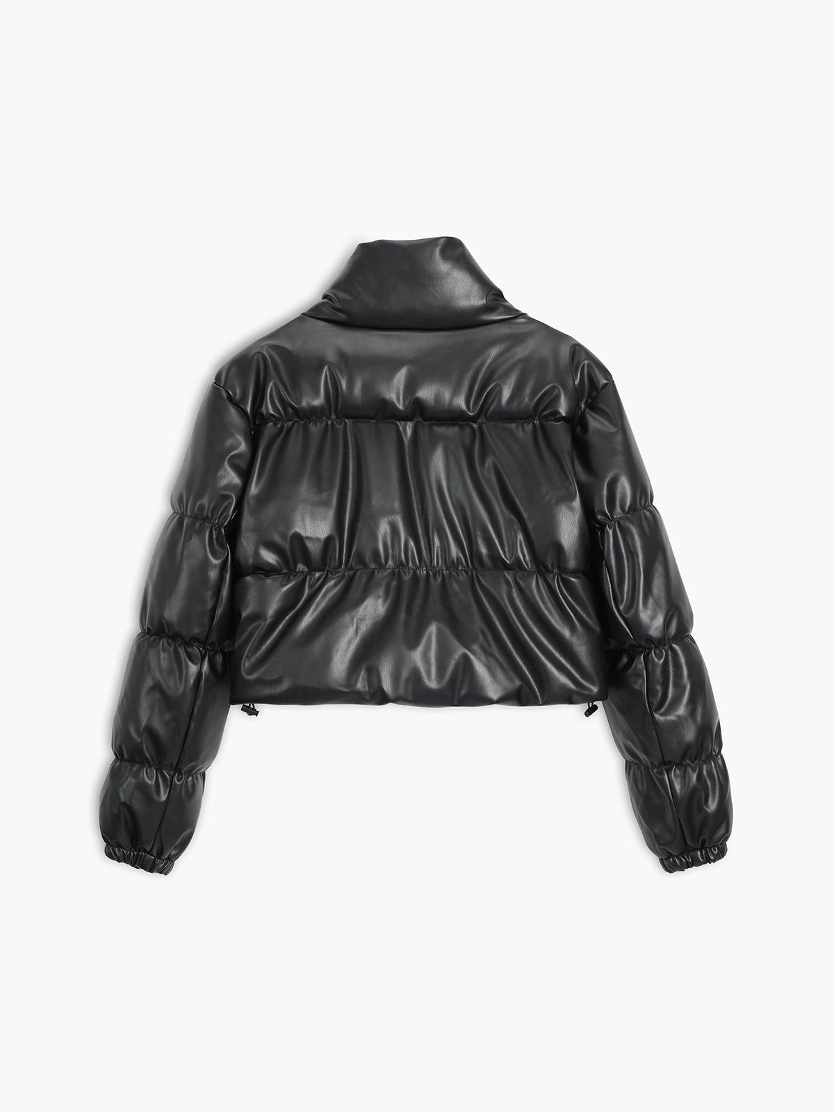 Faux Leather Quilted Puffer Coat sold by COMMENSE product image thumbnail 2