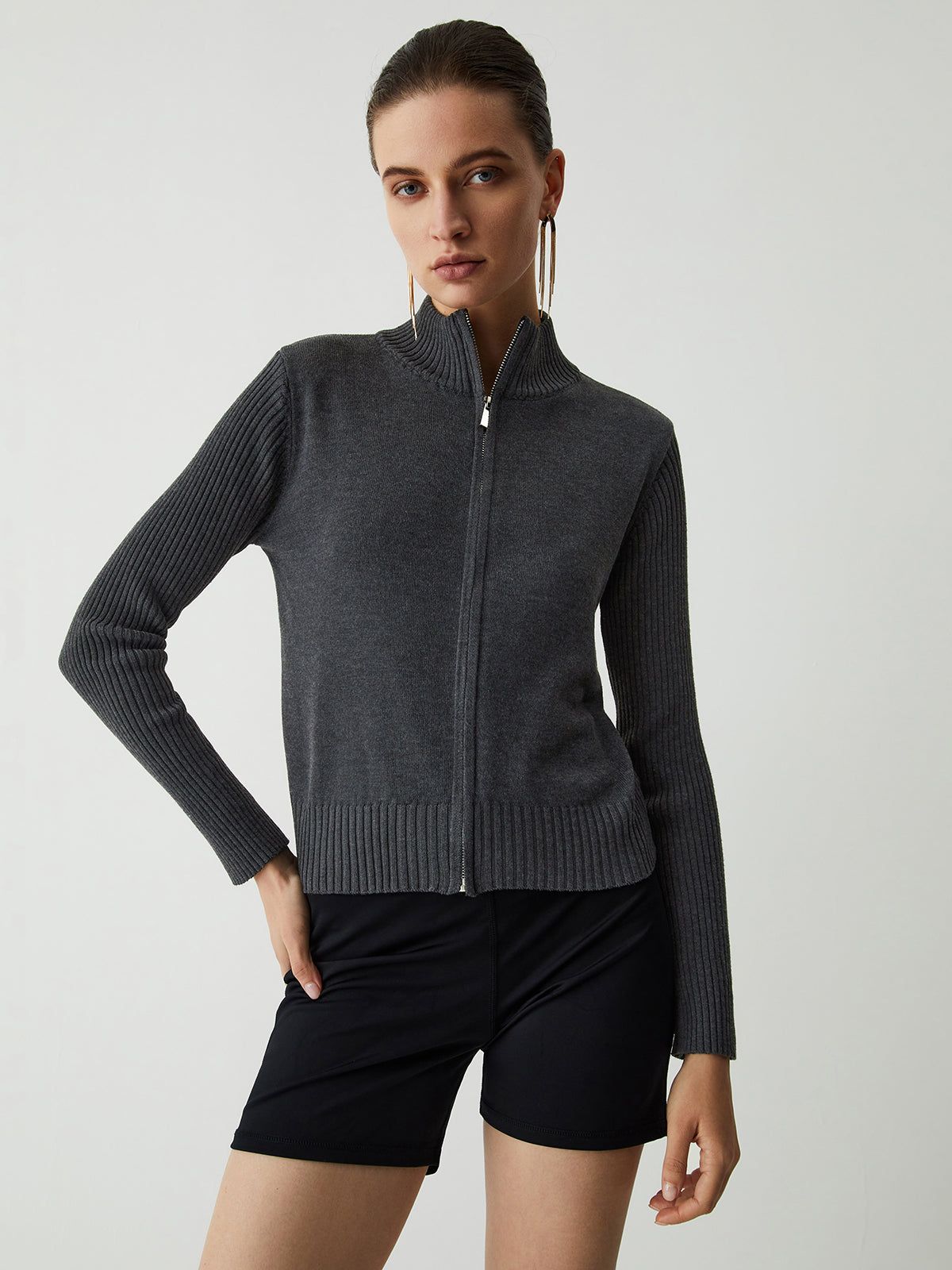 Basic Stand Collar Cardigan sold by COMMENSE product image thumbnail 2