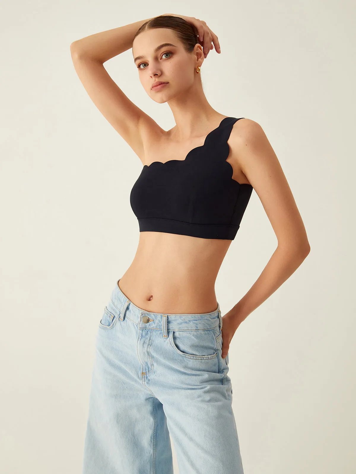 One Shoulder Scalloped Corset sold by COMMENSE product image thumbnail 4