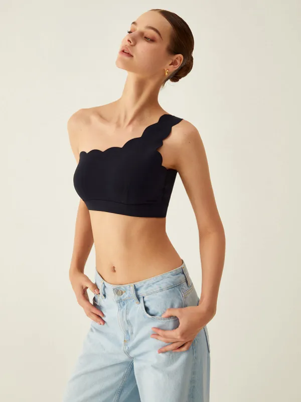 One Shoulder Scalloped Corset sold by COMMENSE