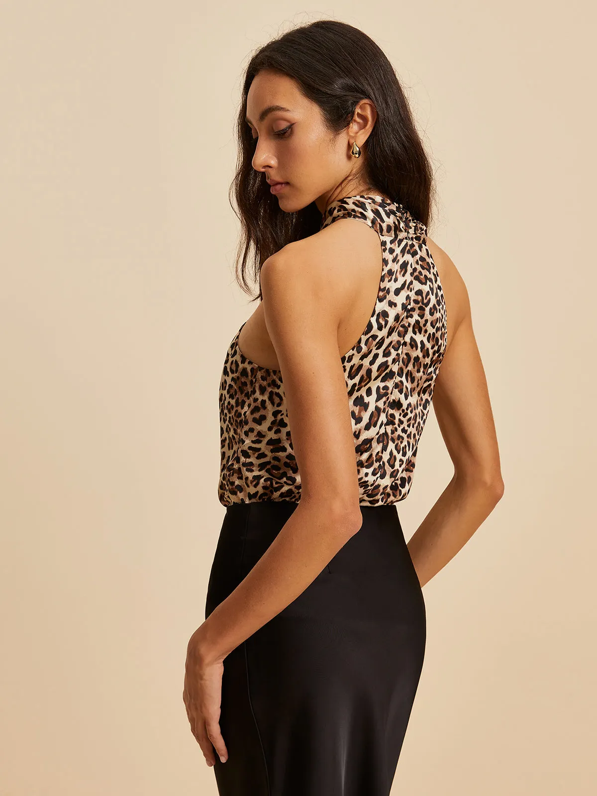 Satin Off-Shoulder Leopard Print Top sold by COMMENSE product image thumbnail 2