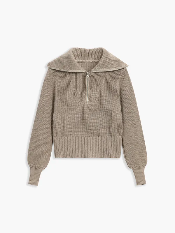 Basic Zippered Sweater sold by COMMENSE