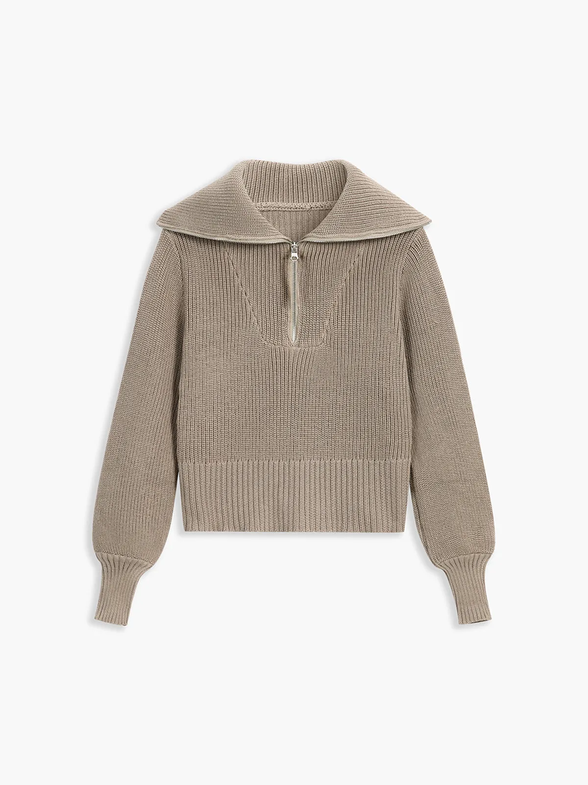 Basic Zippered Sweater sold by COMMENSE