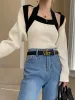 Contrast Trim Halter Bolero Two Piece Sweater Set sold by COMMENSE