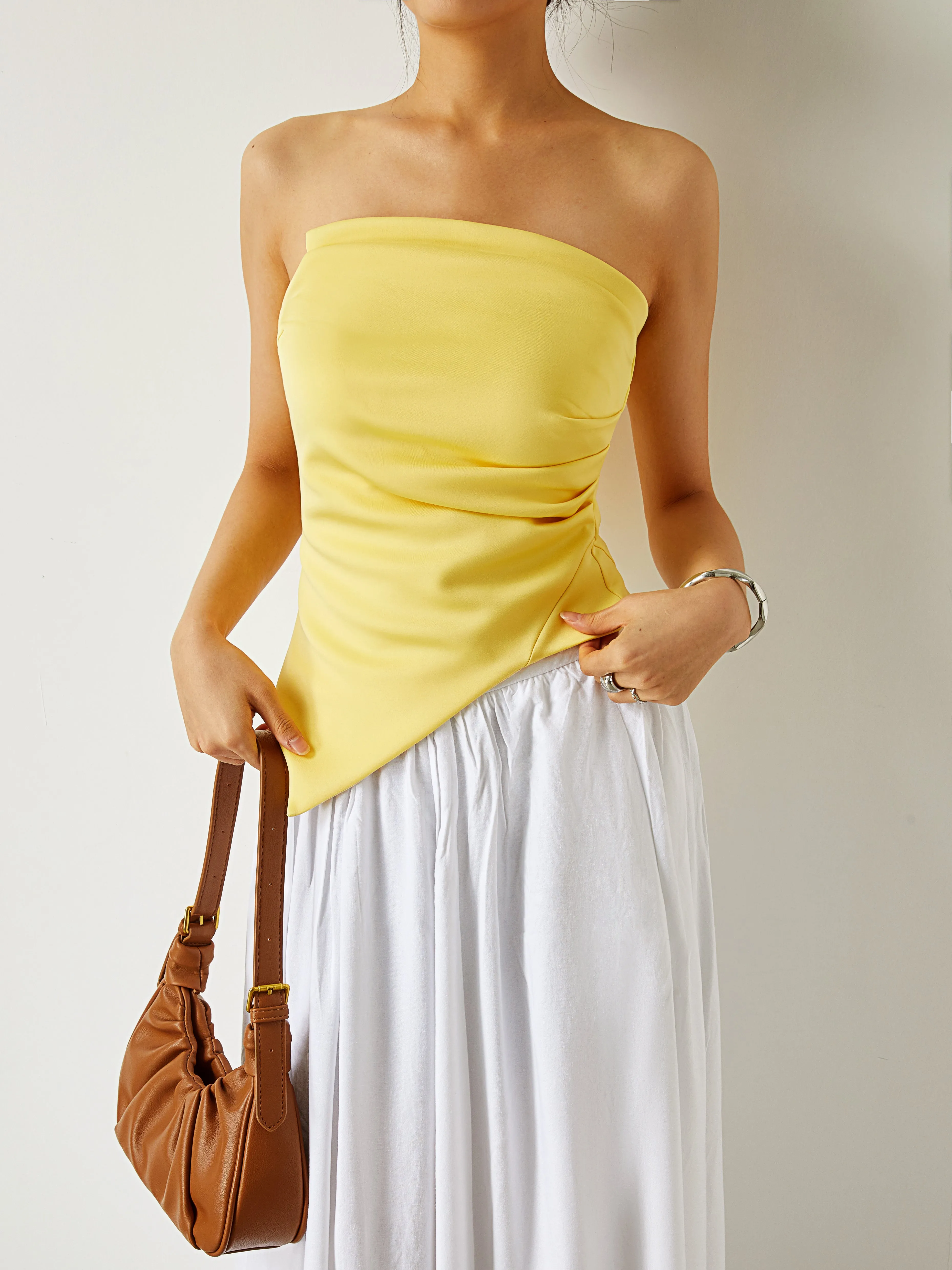 Pleated Plain Tube Top sold by COMMENSE product image thumbnail 3