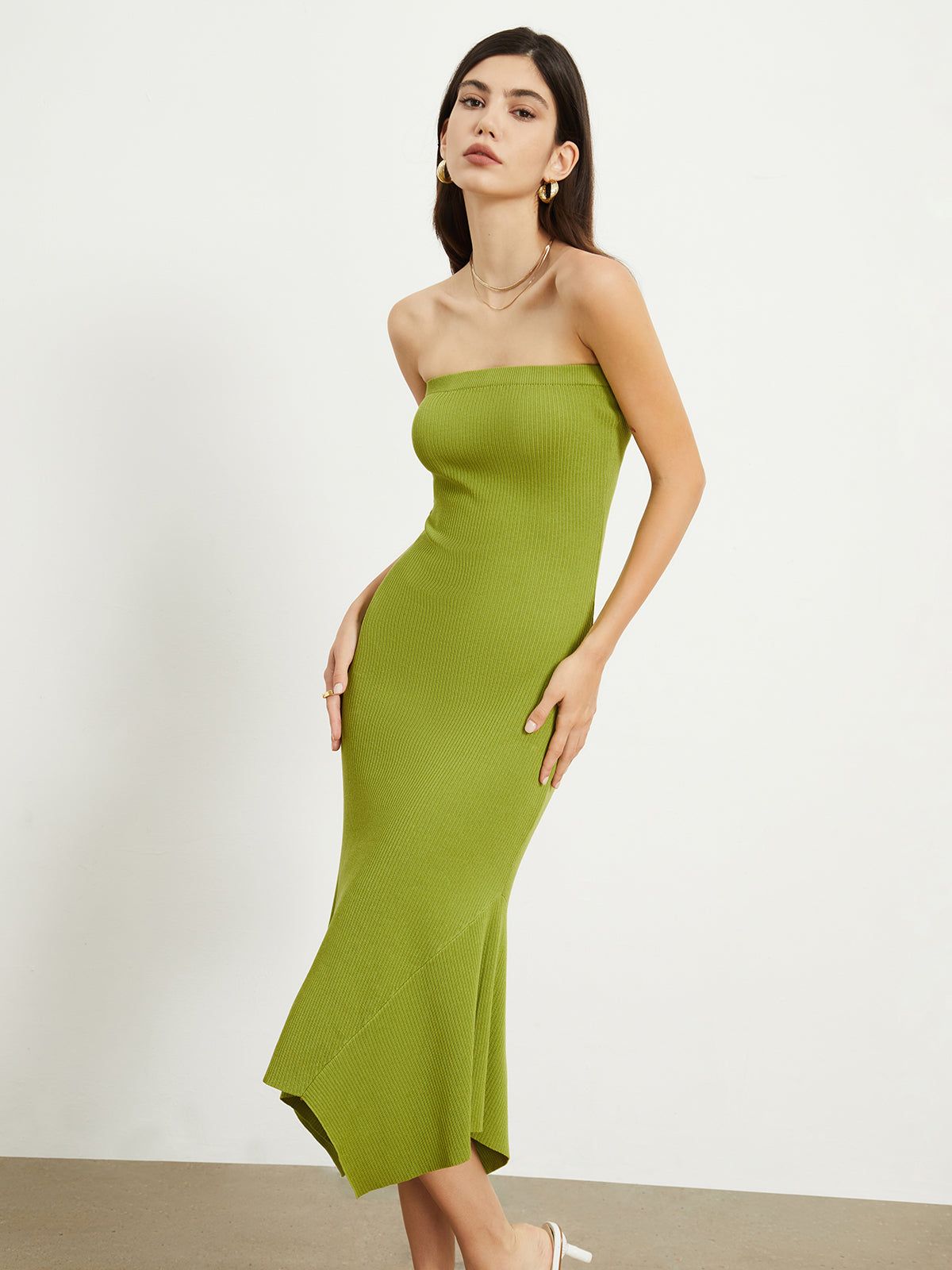 Twilight Rib Tube Midi Dress sold by COMMENSE product image thumbnail 4