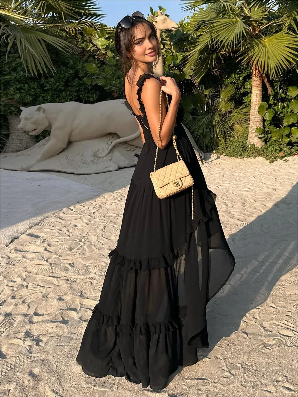 Chiffon High-Low Hem Cutout Long Dress sold by COMMENSE product image thumbnail 2