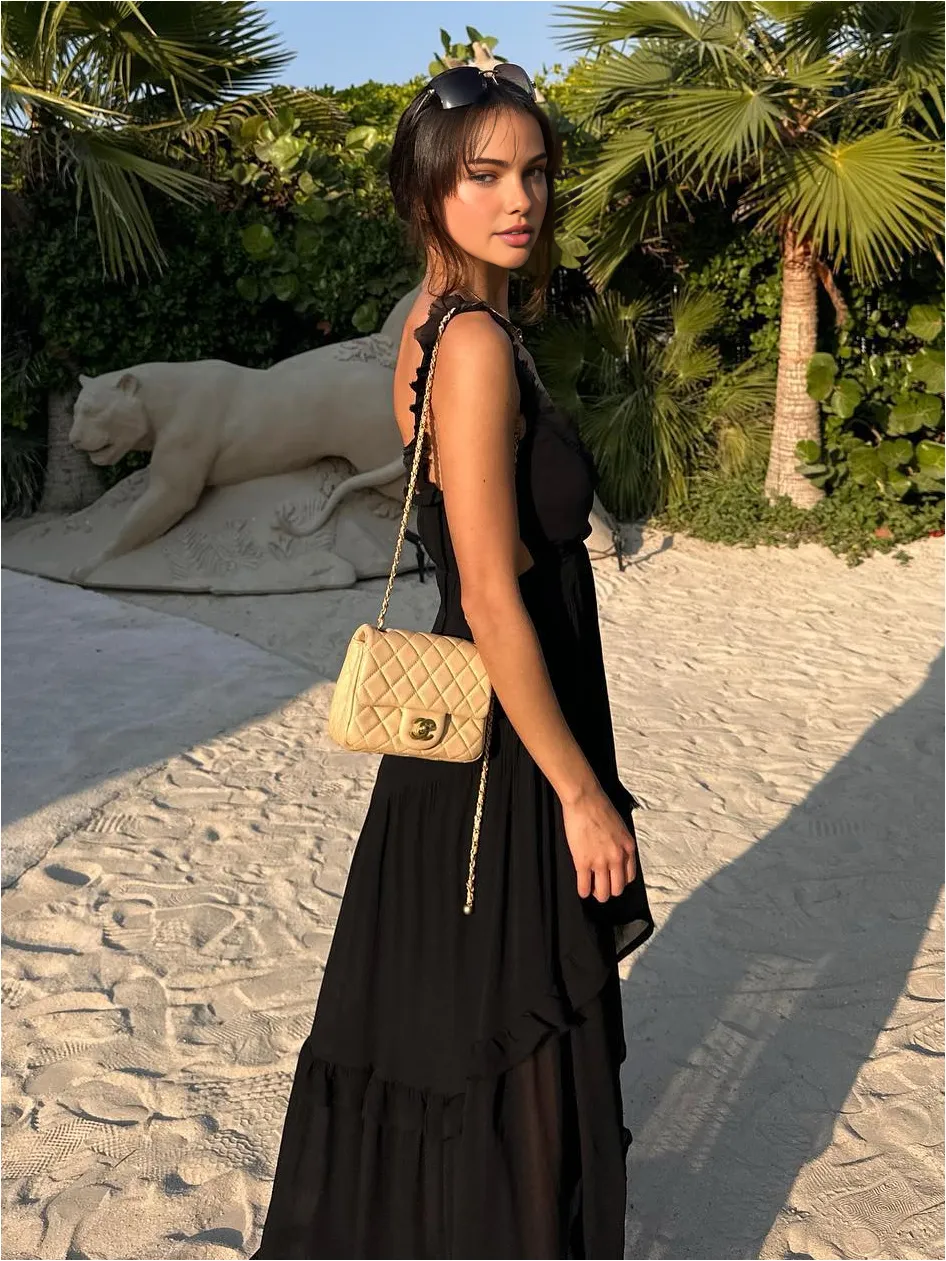 Chiffon High-Low Hem Cutout Long Dress sold by COMMENSE product image thumbnail 3