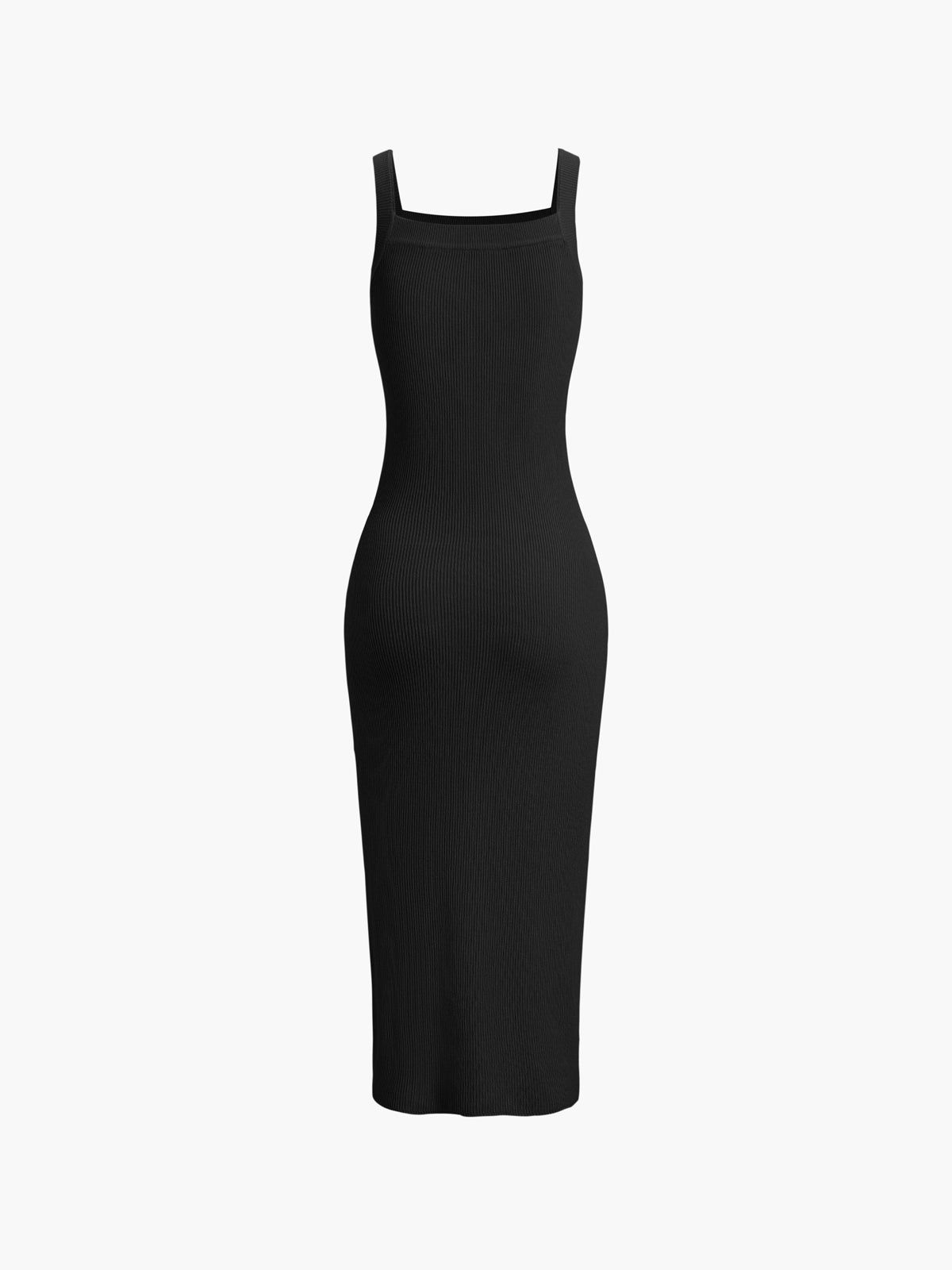 Square Neck Ribbed Strap Midi Dress sold by COMMENSE product image thumbnail 6
