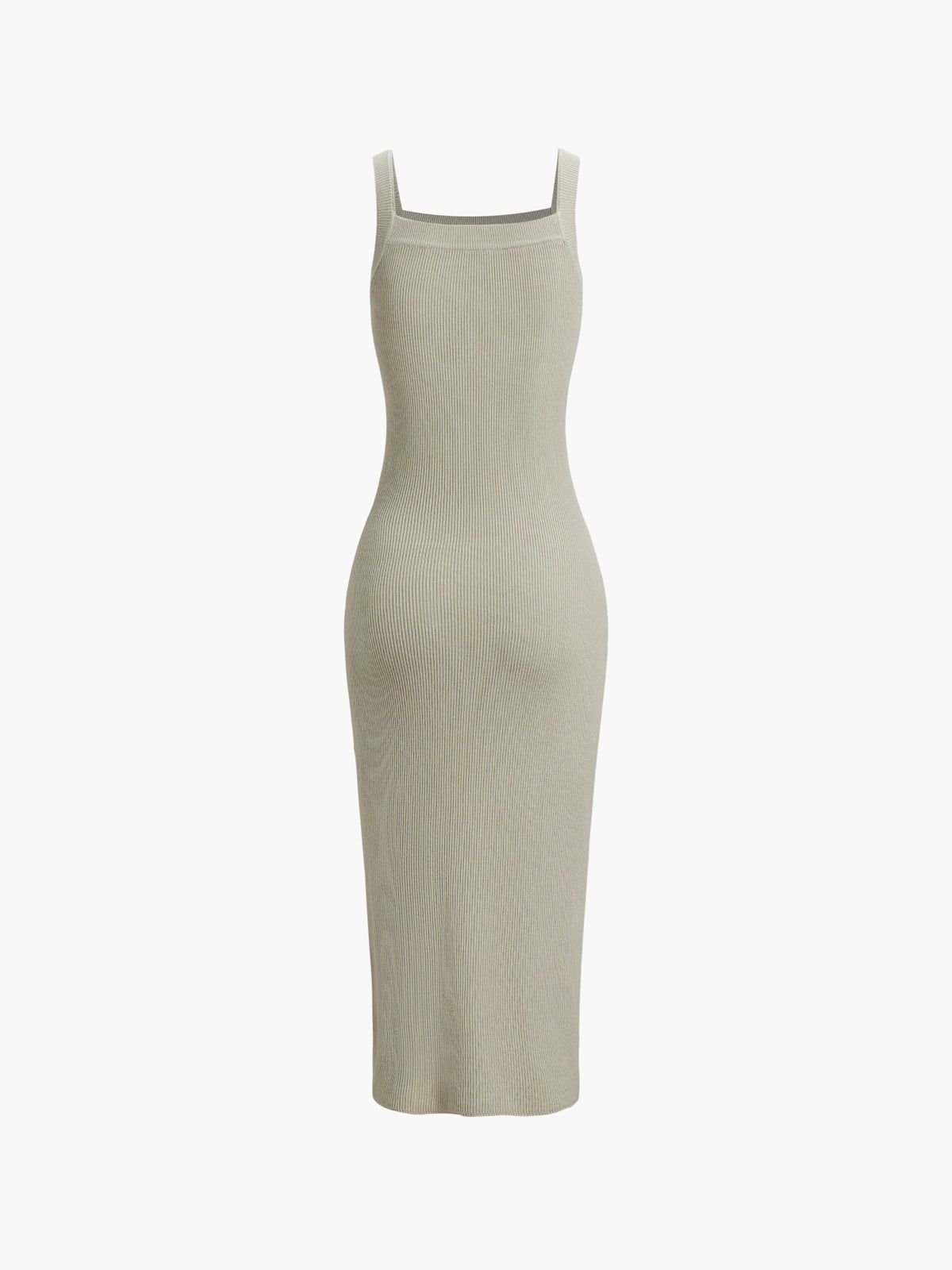 Square Neck Ribbed Strap Midi Dress sold by COMMENSE product image thumbnail 3