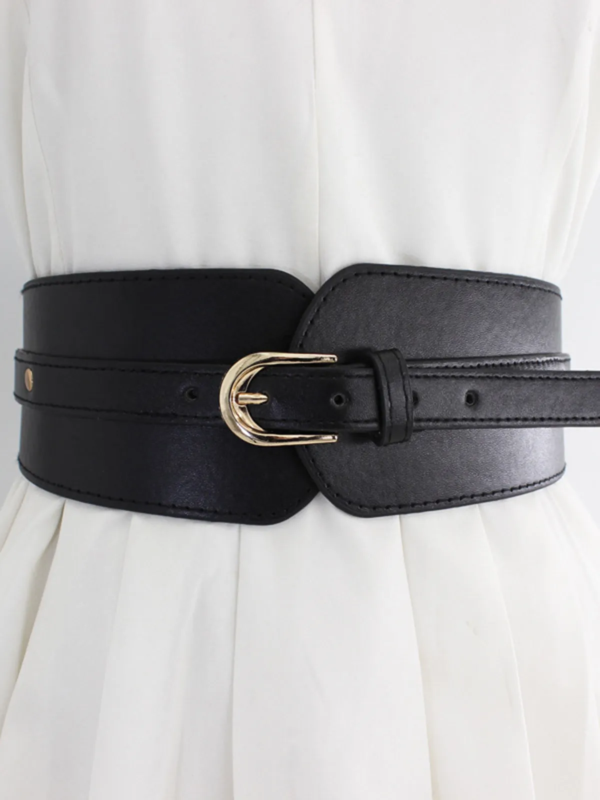 Wide Gold Buckle Belt sold by COMMENSE product image thumbnail 3