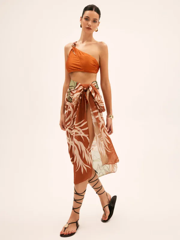Coconut Grove Printed Chiffon Cover Up Skirt sold by COMMENSE