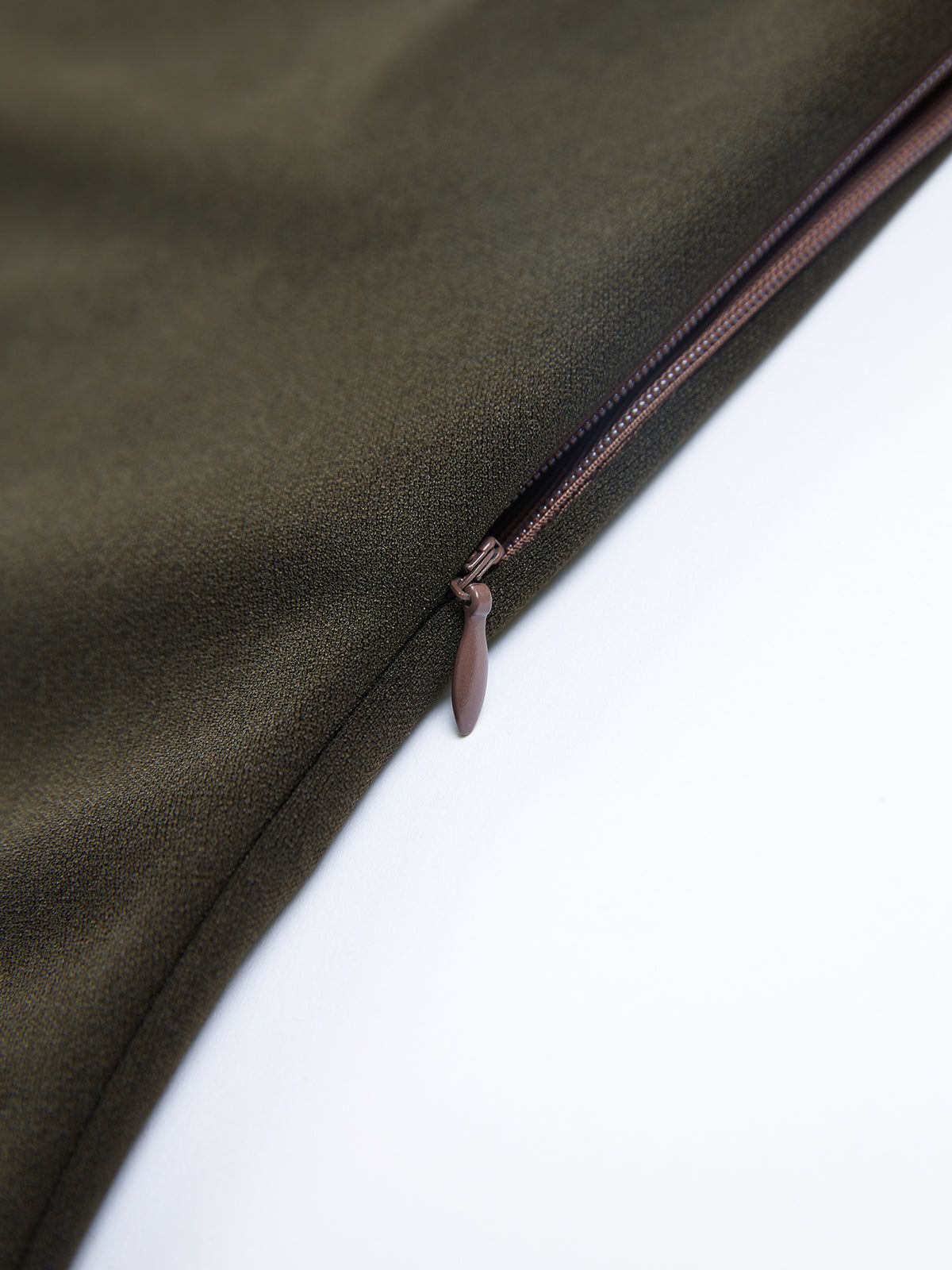 One Shoulder Zip Ruched Slit Midi Dress sold by COMMENSE product image thumbnail 3