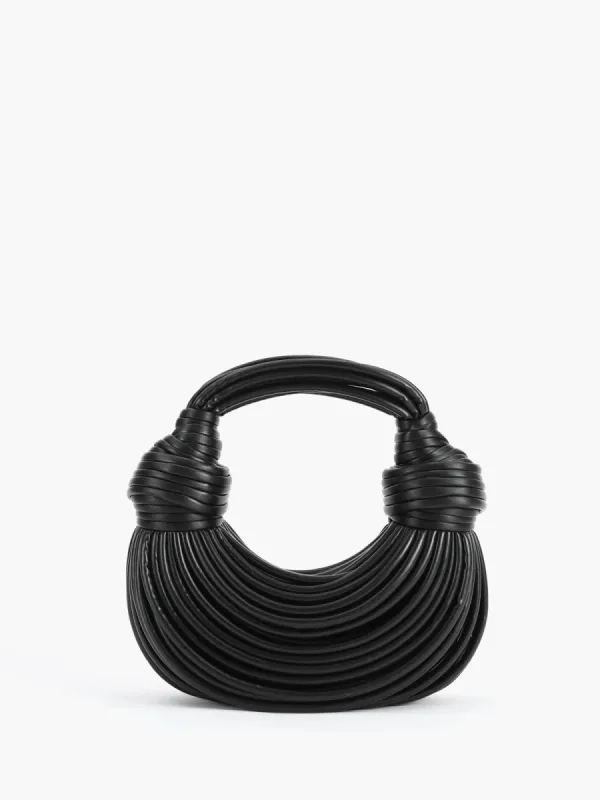 Knotted Pleat Leather Bag made by COMMENSE