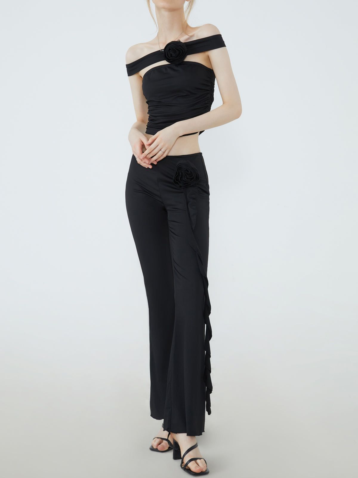Rosette Two Piece Pants Set sold by COMMENSE