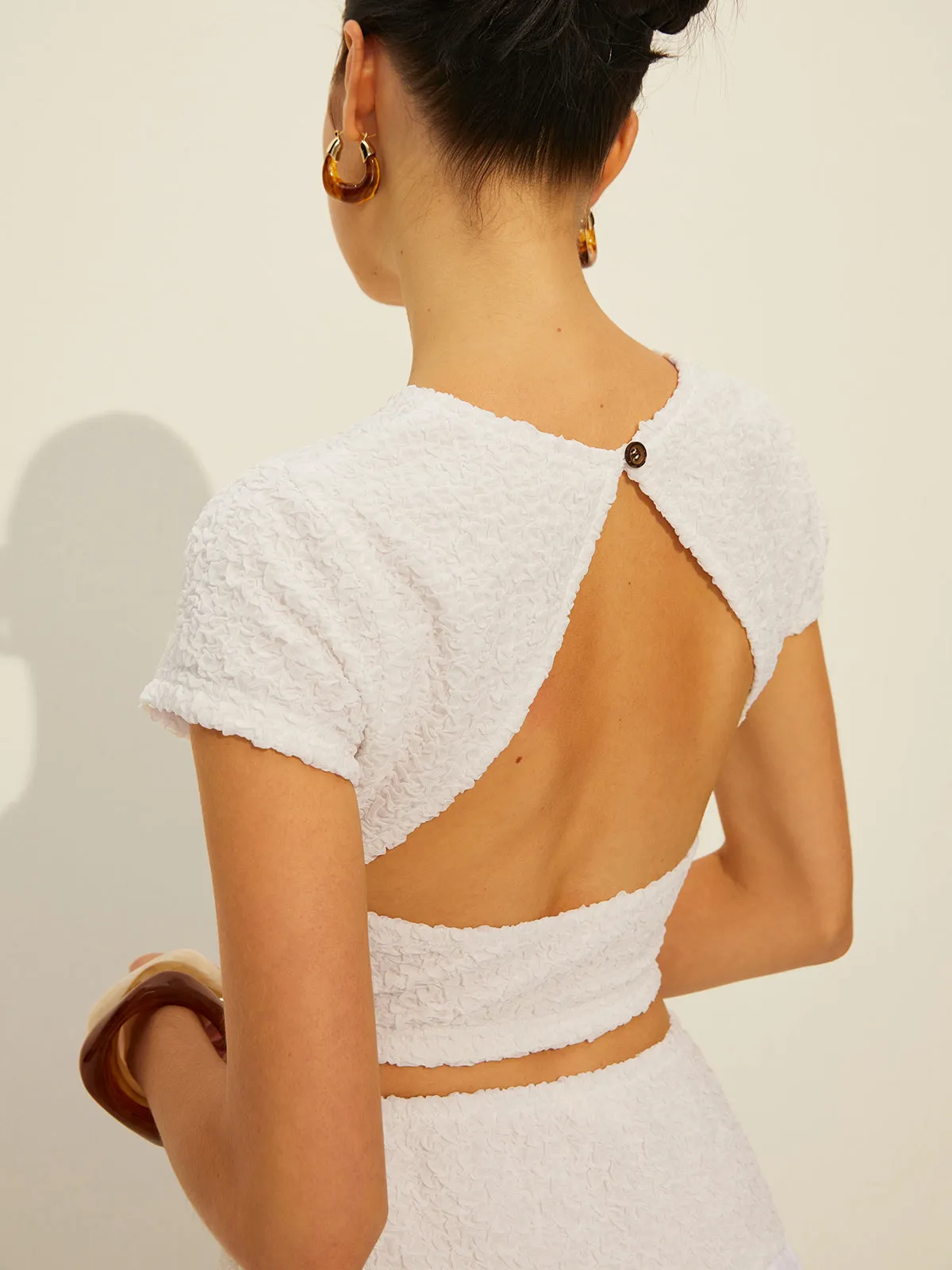 Cutout Cap Sleeve Skirt Set sold by COMMENSE product image thumbnail 5