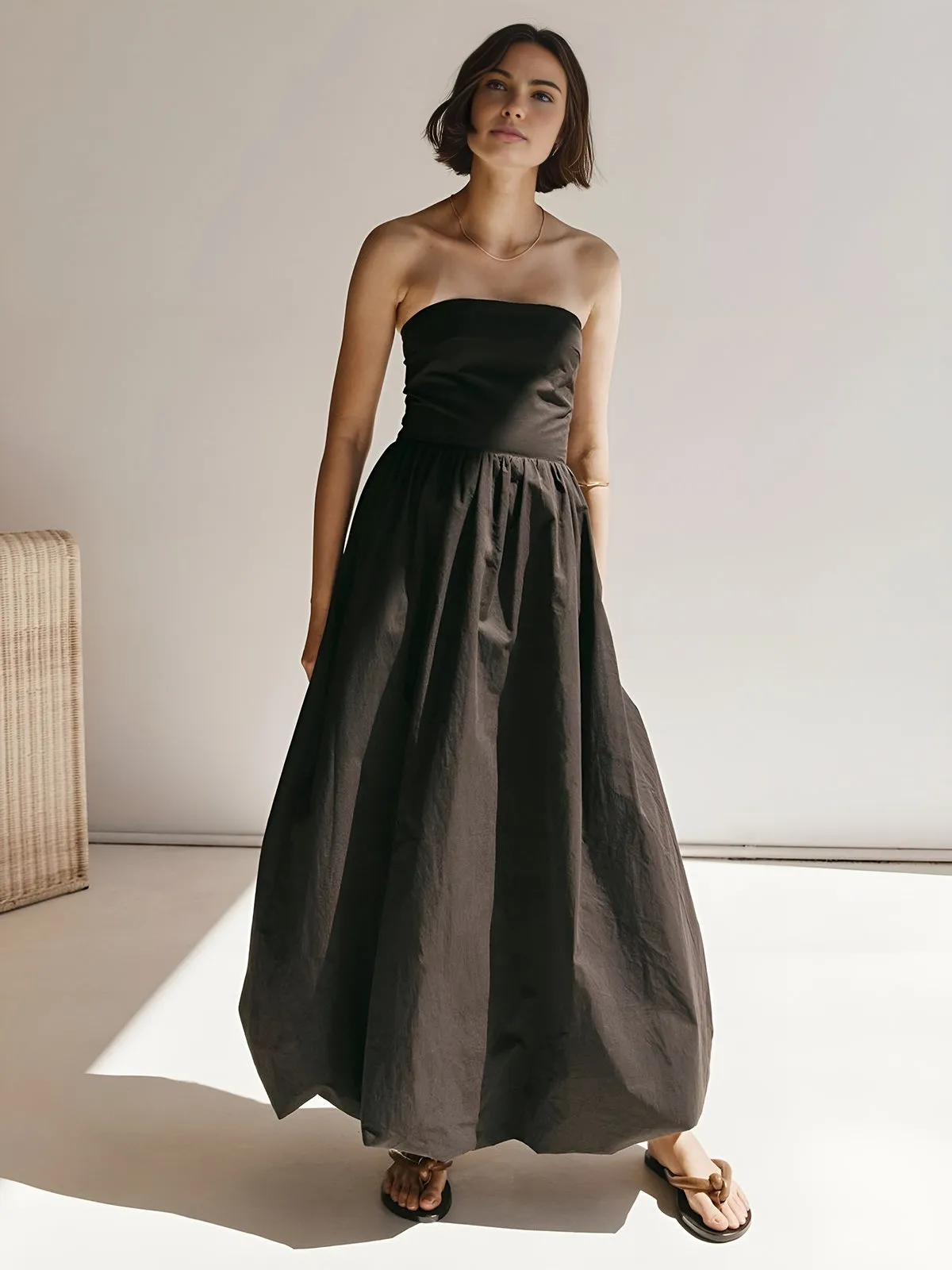 Pockets Tube Top Long Dress Without Belt sold by COMMENSE product image thumbnail 5