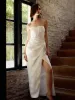 Side Knot Split Corset Long Dress sold by COMMENSE
