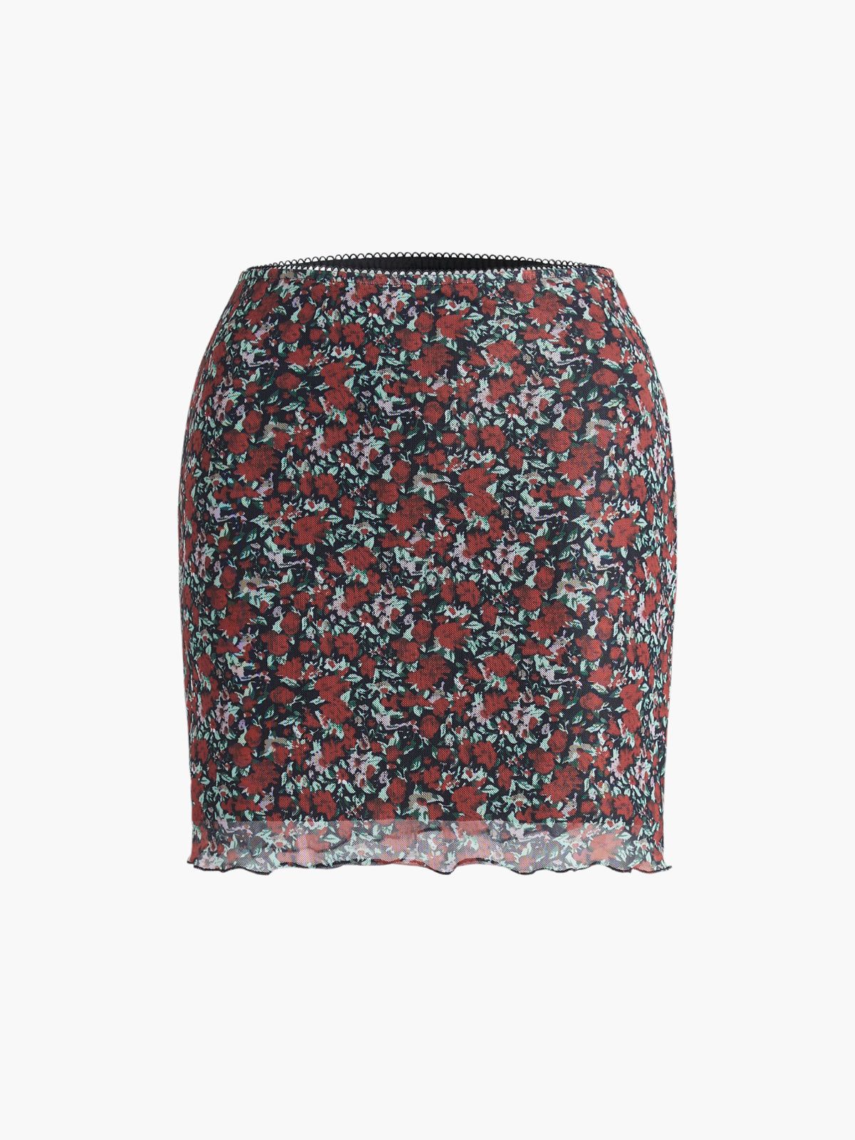 Rosalie Floral Mesh Skirt sold by COMMENSE product image thumbnail 3