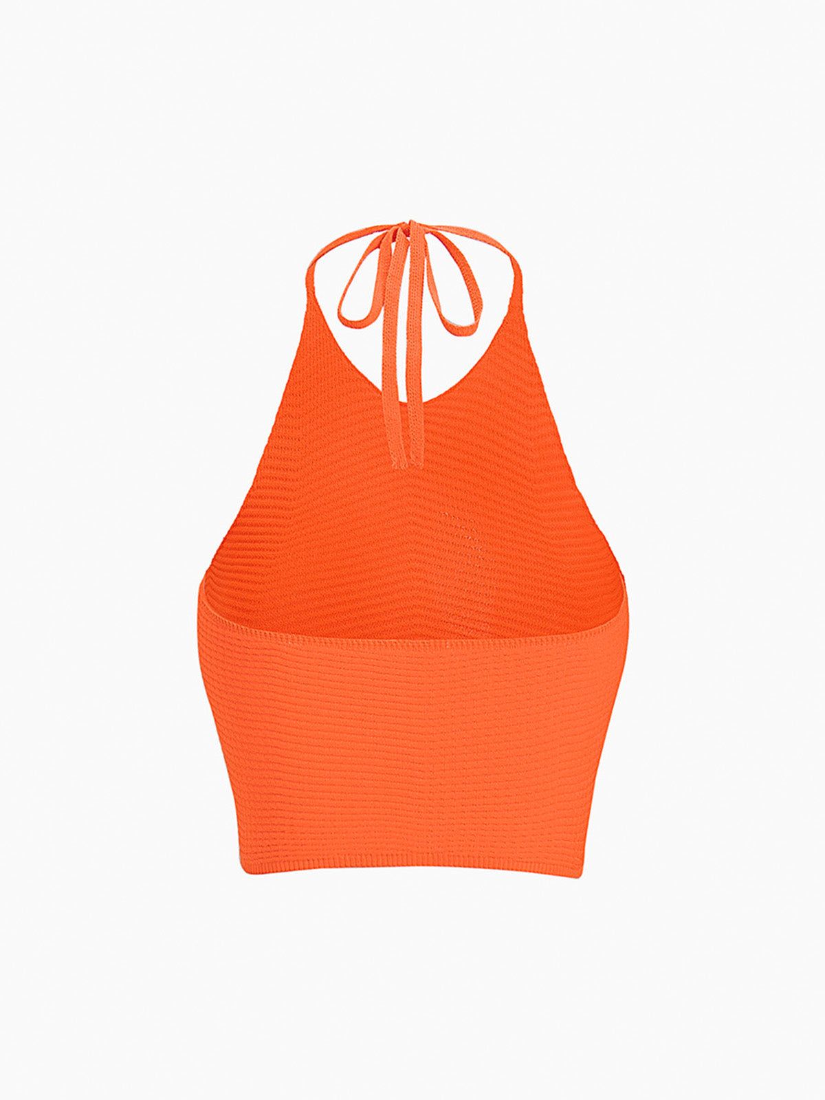 Vitamin C Crochet Halter Neck Crop Top sold by COMMENSE product image thumbnail 2