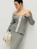 Ribbed Elastic Waist Sweater Skirt sold by COMMENSE