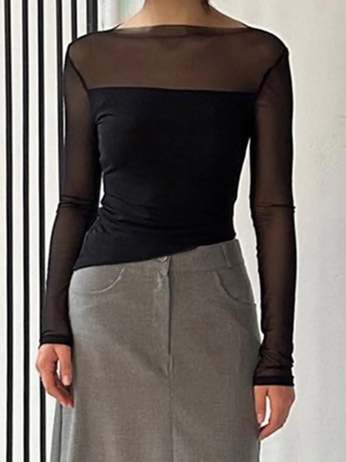 See Through Cover Up Top sold by COMMENSE product image thumbnail 4