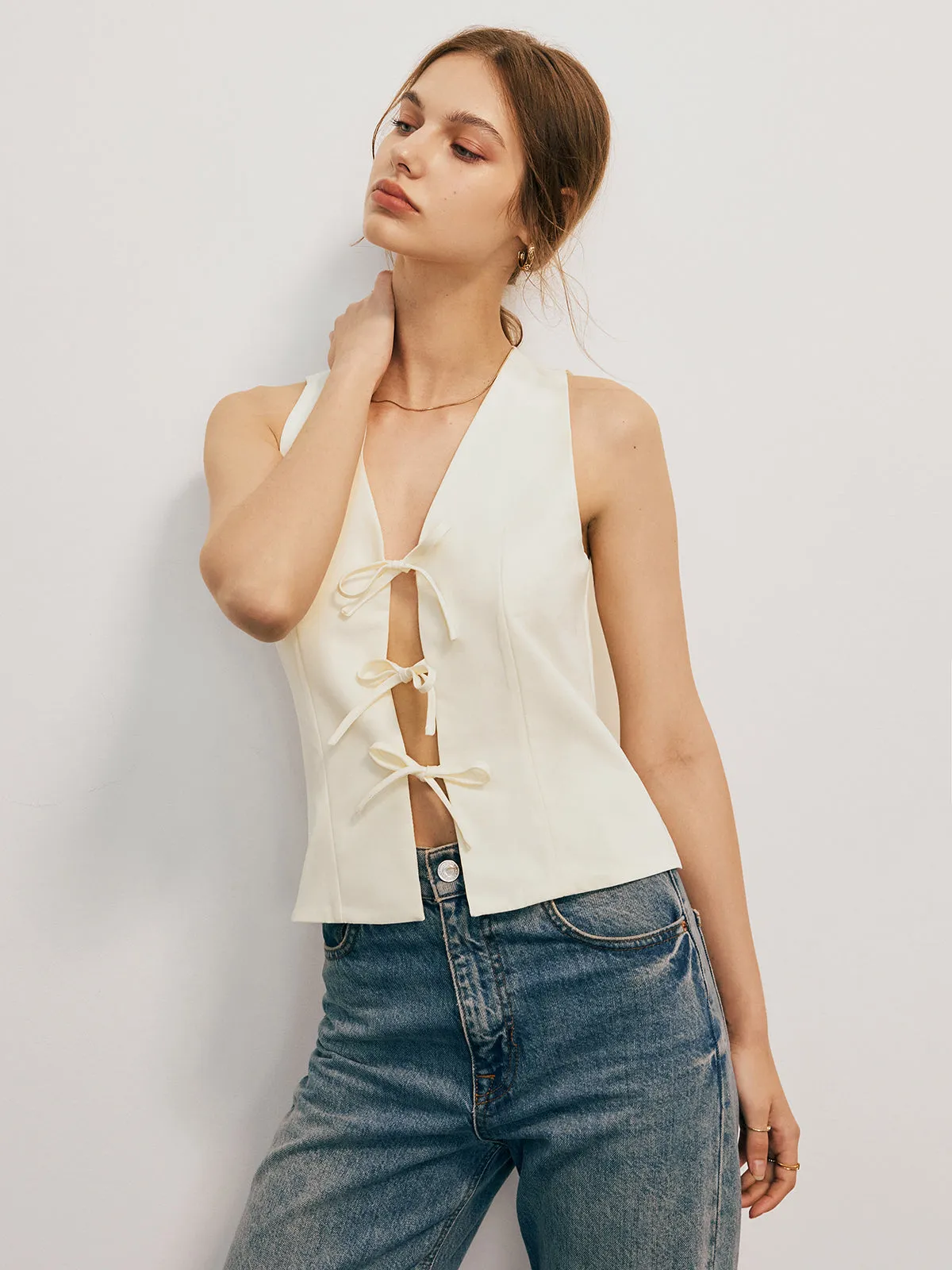 Bow Tied Tank Top sold by COMMENSE product image thumbnail 4