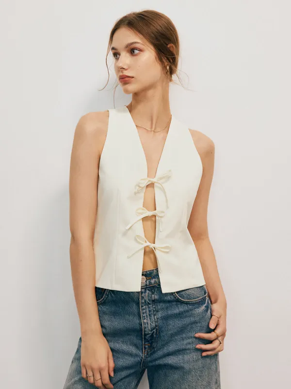 Bow Tied Tank Top sold by COMMENSE