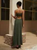 Linen Blends Shirred Cutout Long Tube Dress sold by COMMENSE